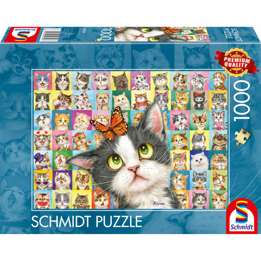 Schmidt Spiele Puzzle Katzen-Mimik , Erwachsenenpuzzle, Standard, 1000 Teile, 59759