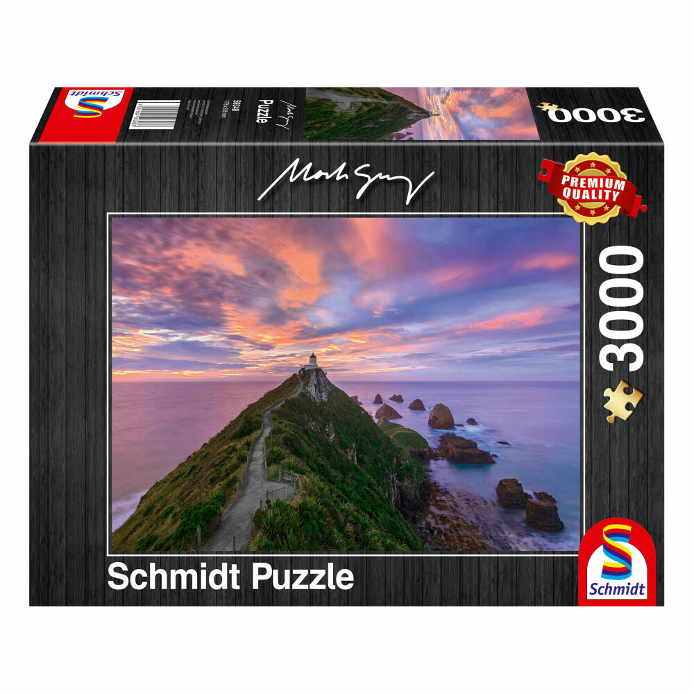 Schmidt Spiele Mark Gray Nugget Point Lighthouse The Catlins South Island New Zealand, 3000 Teile, Erwachsenenpuzzle, Puzzle, Steckpuzzle, 59348