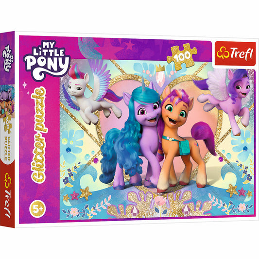 Trefl Glitter Puzzle My little Pony, mit Glitzer, 100 Teile, 48 x 34 cm, 14831