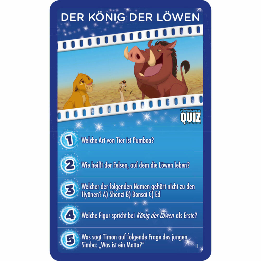 Winning Moves Top Trumps Quiz Disney Classic, Quizspiel, Gesellschaftsspiel, Wissensspiel, 62769