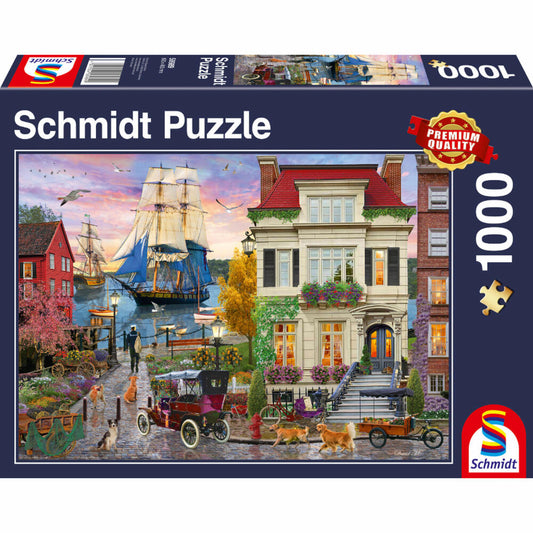 Schmidt Spiele Schiff im Hafen, Standard Puzzle, Erwachsenenpuzzle, 1000 Teile, 58989