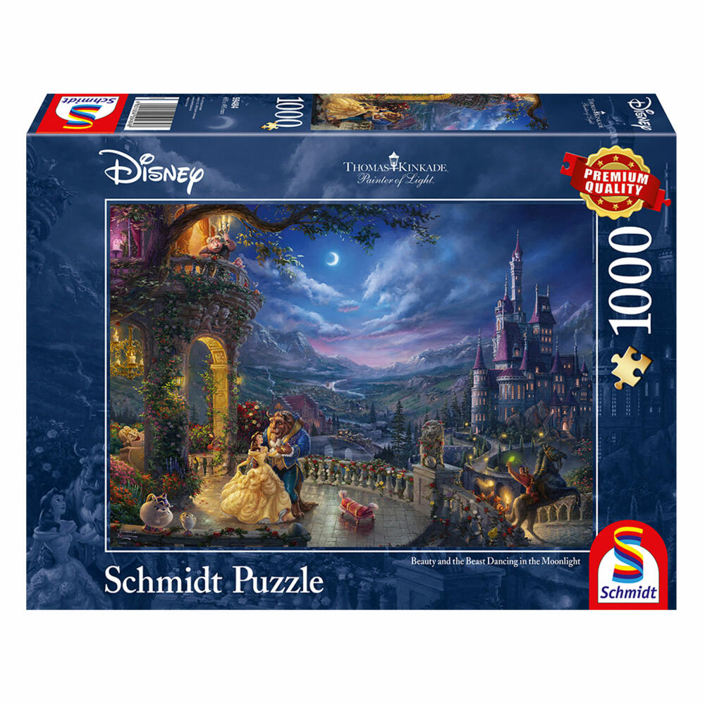 Schmidt Spiele Disney Die Schöne und das Biest, Tanz im Mondlicht, 1000 Puzzleteile, Erwachsenenpuzzle, Puzzle, 1 Spieler, 59484