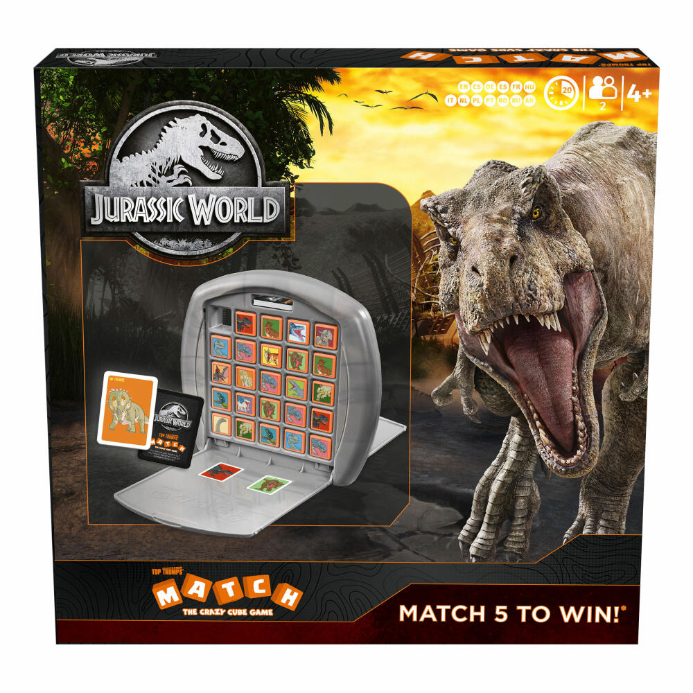 Winning Moves Top Trumps Match Jurassic World, Würfelspiel, Gesellschaftsspiel, Würfel Spiel, Kinderspiel, 46657