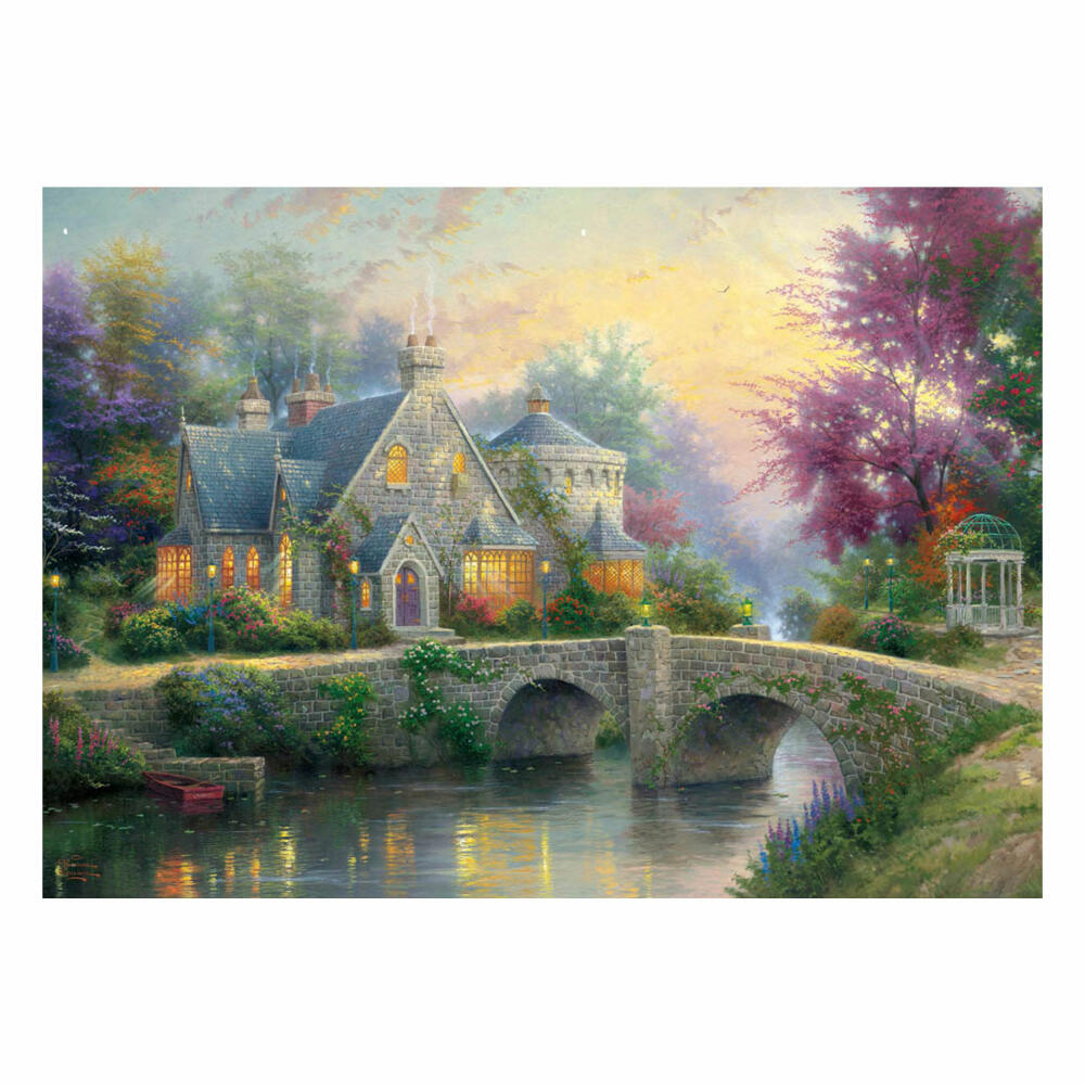 Schmidt Spiele Lamplight Manour/Winter in Lamplight Manour, Puzzle, Erwachsenenpuzzle, Thomas Kinkade, 2 x 1000 Teile, 59468