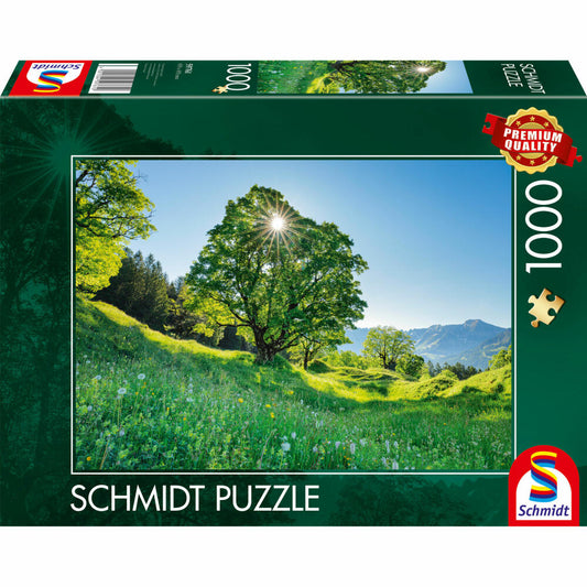 Schmidt Spiele Puzzle Berg-Ahorn im Sonnenlicht St. Gallen Schweiz, Erwachsenenpuzzle, Standard, 1000 Teile, 59761