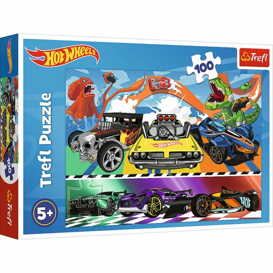 Trefl Puzzle Hot Wheel, Kinderpuzzle, 100 Teile, 41 x 27.5 cm, 16466