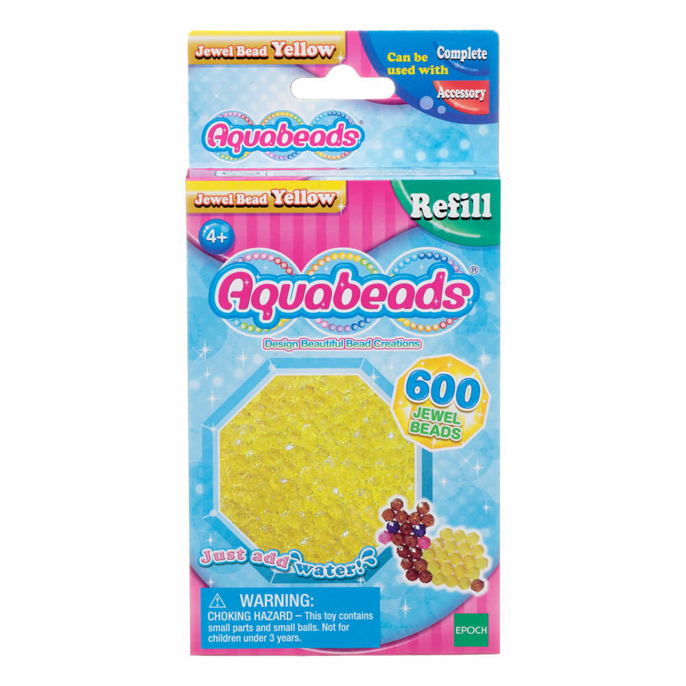 Aquabeads Gelbe Glitzerperlen, Nachfüll Set, 600 Ersatzperlen, Basteln, Spielzeug, 32688