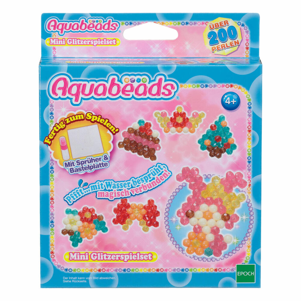 Aquabeads Mini Glitzerspielset, Bastelset, 200 Perlen, Basteln, Spielzeug, 30289