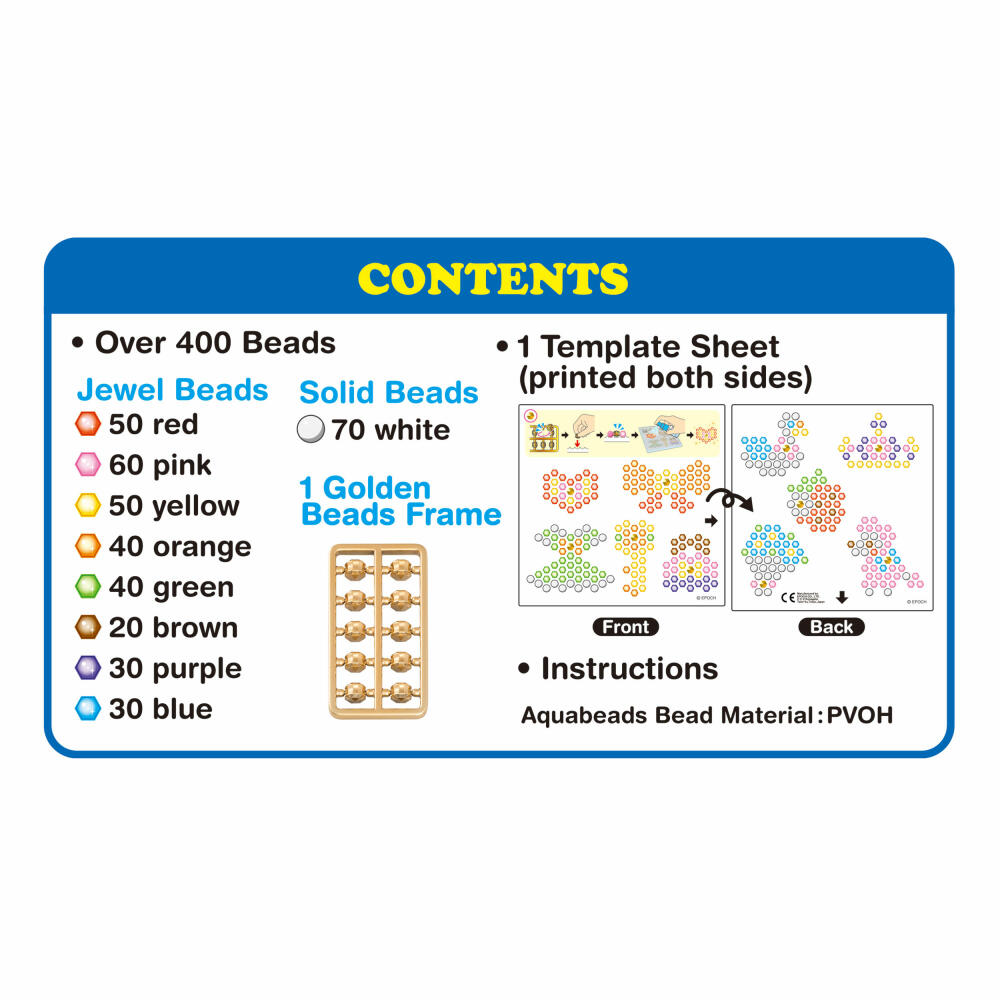 Aquabeads Schmuckstein Set, Bastelset, Basteln, Schmuckperlen, Glitzerperlen, Bastelperlen, 400 Perlen, 31048