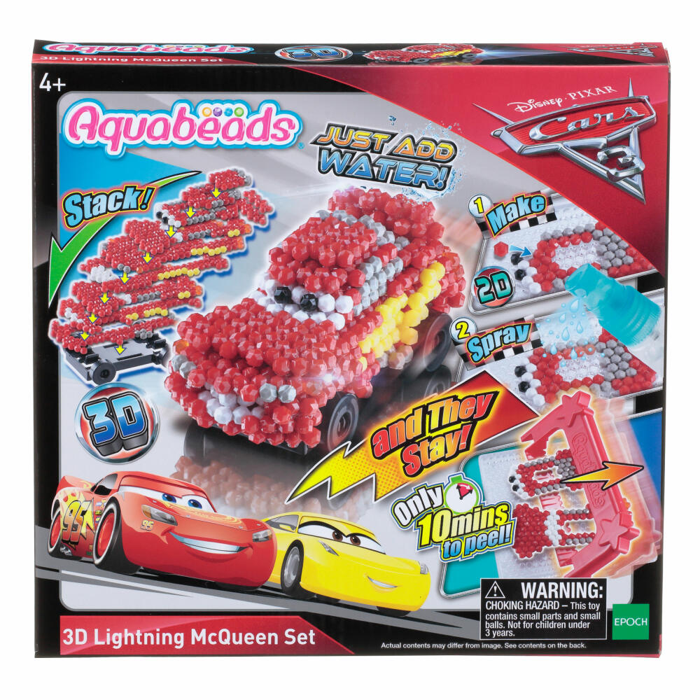 Aquabeads Cars 3 3D Lightning McQueen Motivset, Bastelset, 800 Perlen, Basteln, Spielzeug, 30198