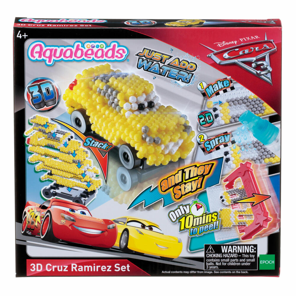 Aquabeads Cars 3 3D Cruz Ramirez Motivset, Bastelset, 780 Perlen, Basteln, Spielzeug, 30208