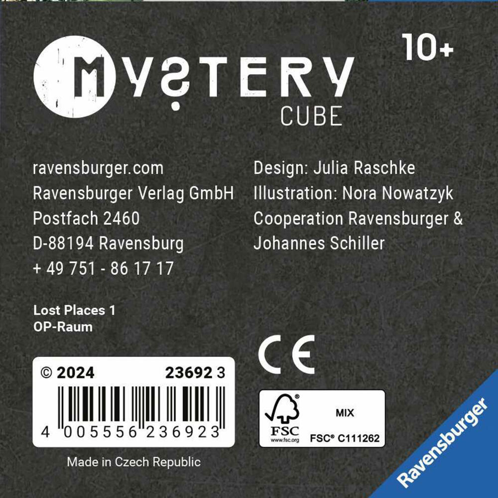 Ravensburger Mystery Cube Lost places: Der OP-Raum, Rätselspiel, Escape Room Spiel, ab 10 Jahren, 23692