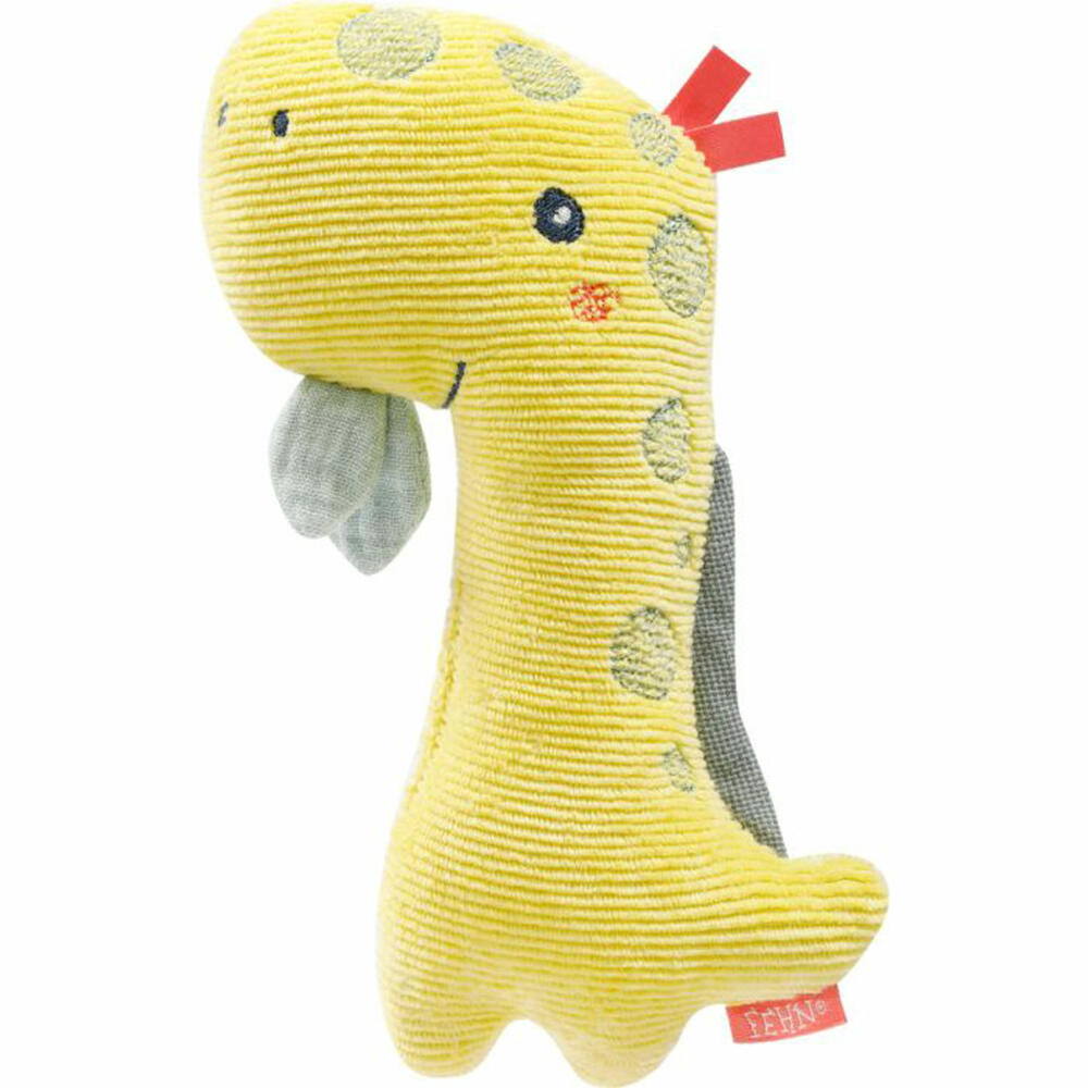 Fehn Stabgreifling Dino, Greifling, Greifspielzeug, Stabquietsche, Baby Spielzeug, 51094