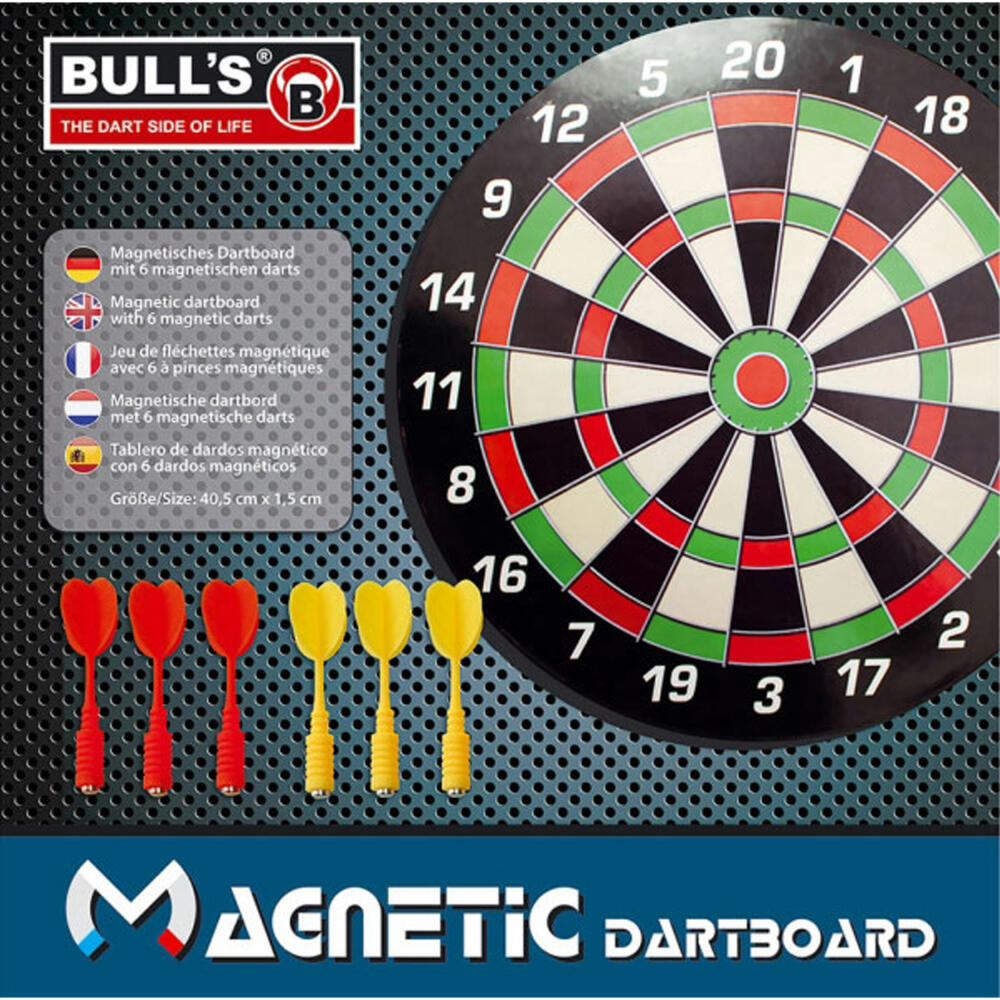 BULLS Magnetic Dartboard mit 6 Pfeilen