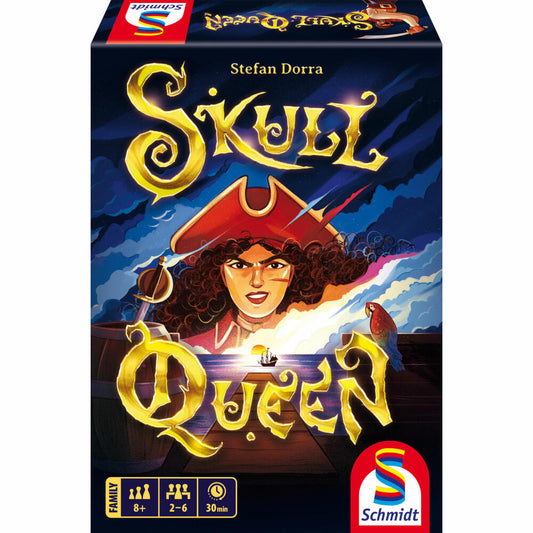 Schmidt Spiele Klein & Fein Skull Queen, Kartenspiel, Familienspiel, ab 8 Jahren, 49456