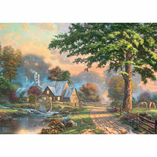 Schmidt Spiele Puzzle Am alten Mühlenbach, Thomas Kinkade, Holzpuzzle, Erwachsenenpuzzle, 1000 Teile, 59797