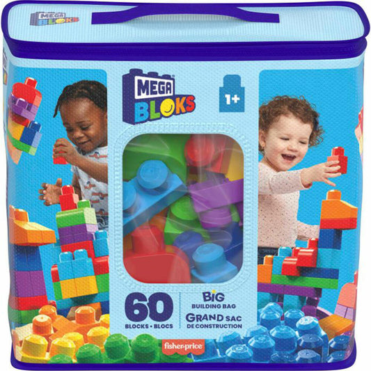 Mattel Mega Bloks Bausteinebeutel Medium, 60 Teile, Bausteine, Konstruktionsspielzeug, DCH55