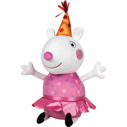 Schmidt Spiele Peppa Pig Luzy Locke Party, Plüschfigur, Kuscheltier, Plüsch, 38 cm , 42832