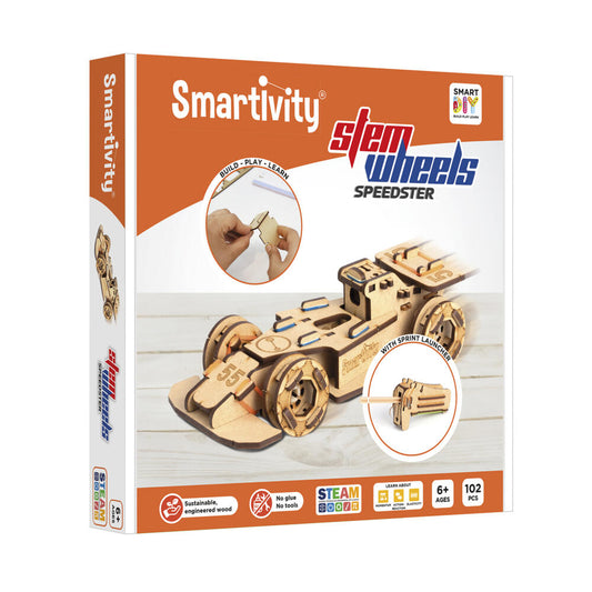 Smartivity Bausatz Speedster, Kinderspiel, Logikspiel, Lernspielzeug, ab 6 Jahren, Holz, STY 001