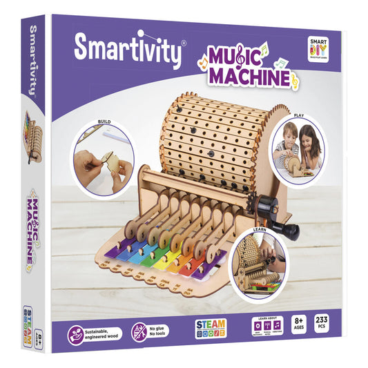 Smartivity Bausatz Music Machine, Kinderspiel, Musikspielzeug, Spieluhr, ab 8 Jahren, Holz, STY 301