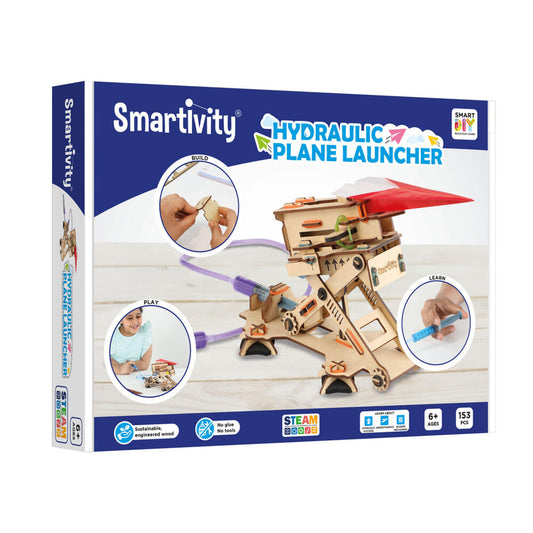 Smartivity Bausatz Plane Launcher, Kinderspiel, Logikspiel, Lernspielzeug, ab 6 Jahren, Holz, STY 104