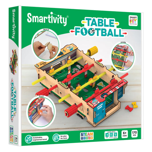 Smartivity Bausatz Table Football, Kinderspiel, Logikspiel, Lernspielzeug, ab 6 Jahren, Holz, STY 304