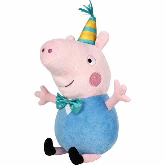 Schmidt Spiele Peppa Pig Schorsch Wutz Party, Plüschfigur, Kuscheltier, Plüsch, 37 cm, 42830