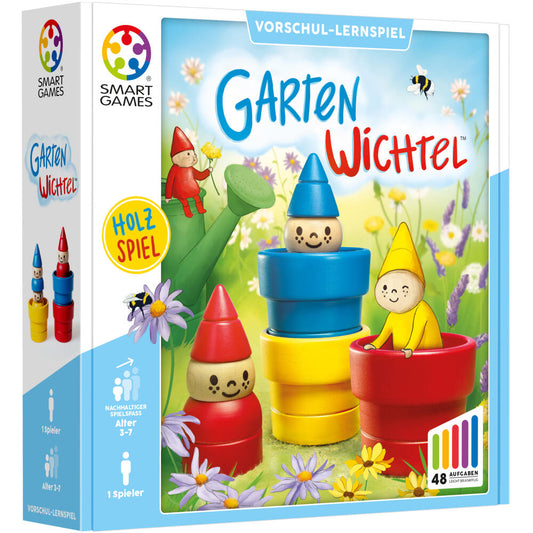 Smart Games Gartenwichtel, Kinderspiel, Logikspiel, Lernspielzeug, ab 3 Jahren, Holz, SG 038 DE