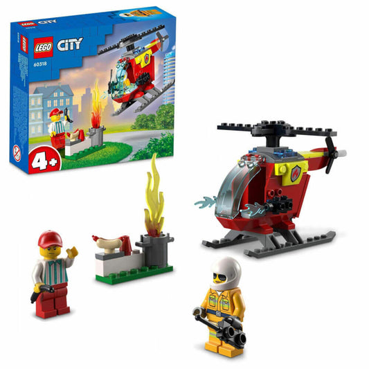 LEGO City Feuerwehrhubschrauber, 53-tlg., Bauset, Konstruktionsset, Bausteine, Spielzeug, ab 4 Jahre, 60318