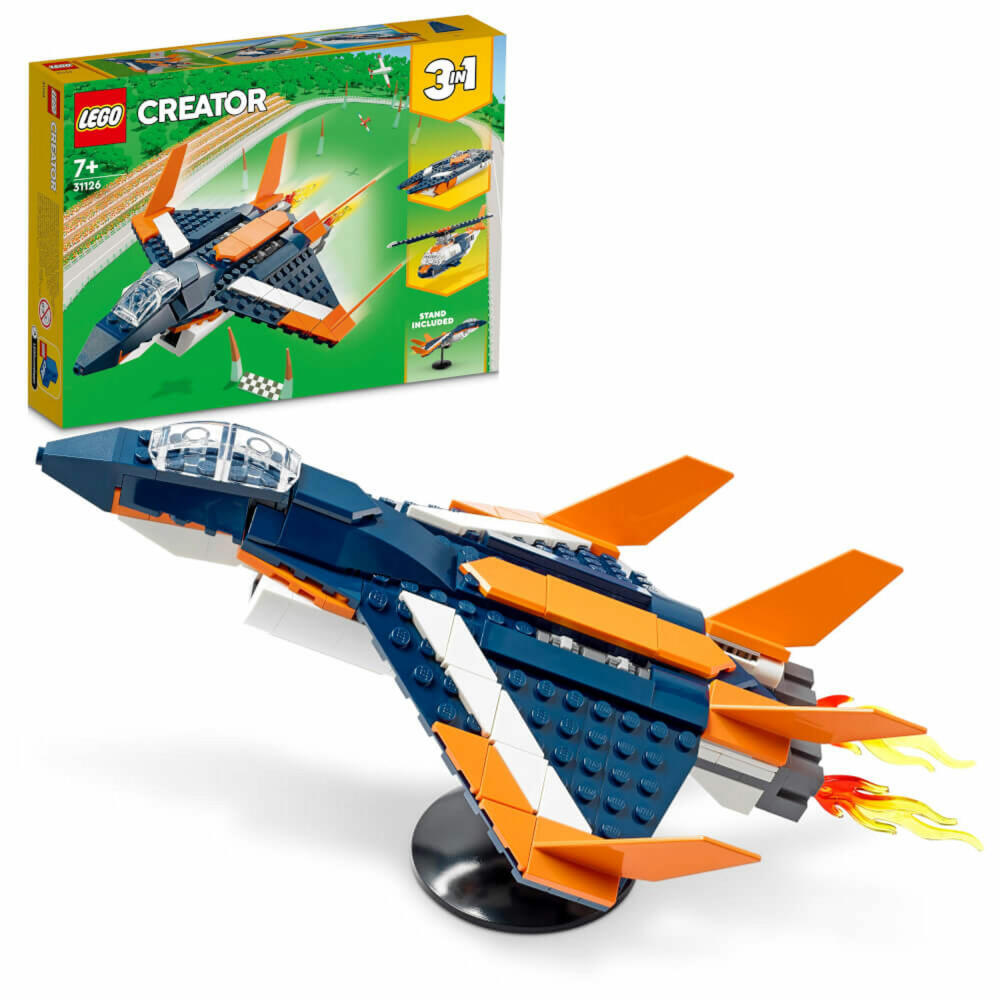 LEGO Creator Überschalljet, 215-tlg., 3 in 1 Set, Bausteine, Konstruktionsspielzeug, ab 7 Jahre, 31126