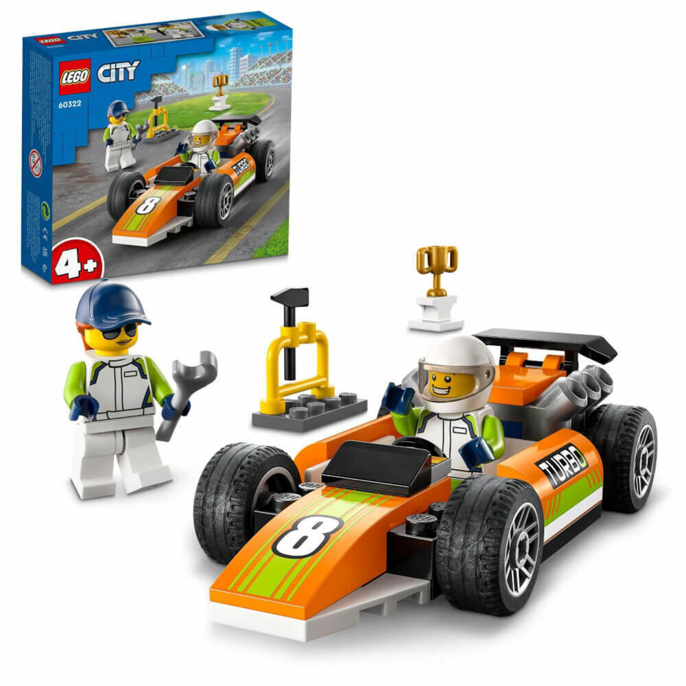 LEGO City Rennauto, 46-tlg., Bauset, Konstruktionsset, Bausteine, Spielzeug, ab 4 Jahre, 60322