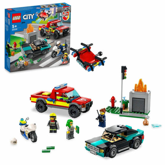 LEGO City Löscheinsatz und Verfolgungsjagd, 295-tlg., Bauset, Konstruktionsset, Bausteine, Spielzeug, ab 5 Jahre, 60319