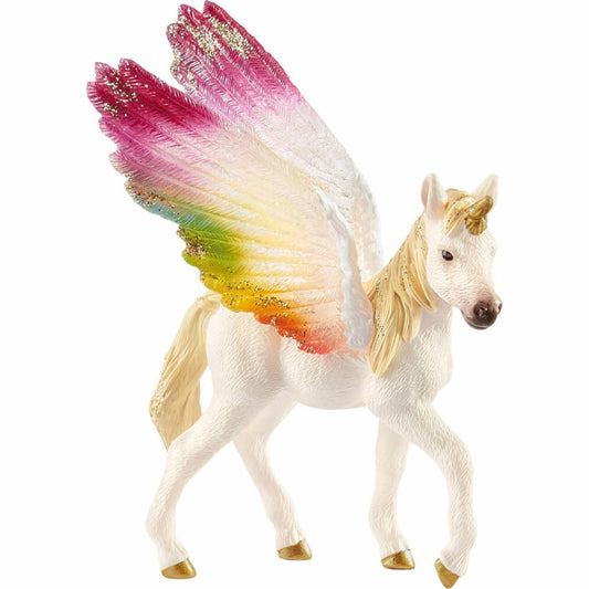 Schleich bayala Geflügeltes Regenbogeneinhorn Fohlen, Spielfigur, Figur, ab 5 Jahre, 70577