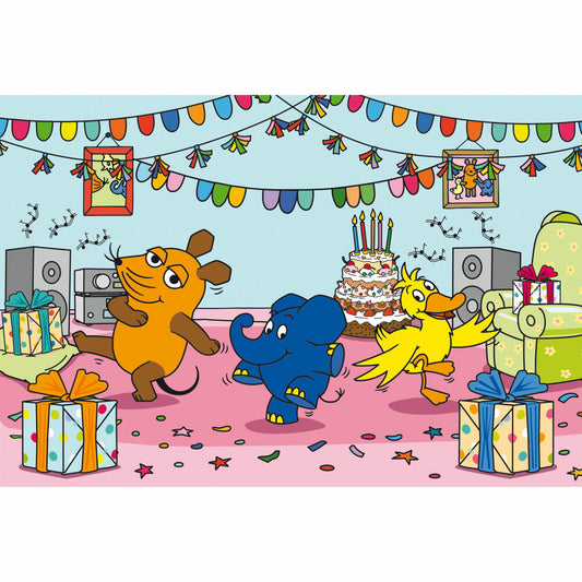 Schmidt Spiele Puzzle Die Maus Elefantastische Party, Kinderpuzzle, Kinder, 100 Teile, 56537