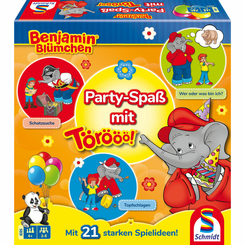 Schmidt Spiele Benjamin Blümchen Party-Spaß mit Törööö!, Kinderspiel, Spielesammlung, ab 4 Jahren, 40663