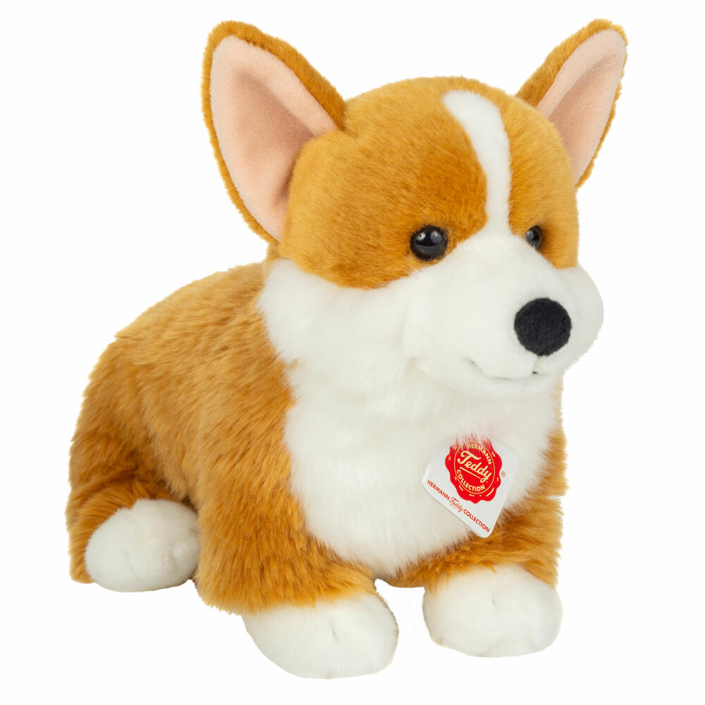 Teddy Hermann Corgi, Kuscheltier, Stofftier, Plüschtier, Hund, Hellbraun, 30 cm, 919902