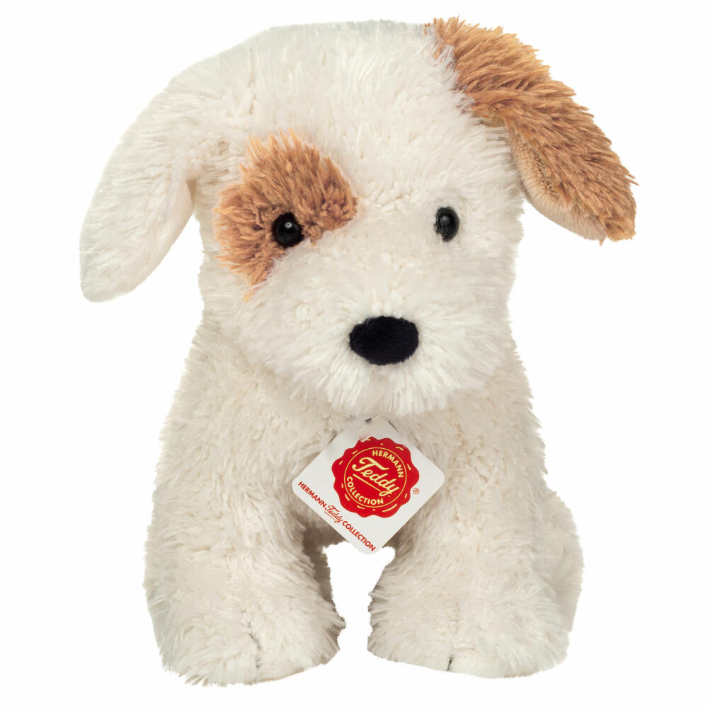 Teddy Hermann Hundewelpe Rollo, Kuscheltier, Stofftier, Plüschtier, Hund, Weiß Hellbraun, 20 cm, 919926