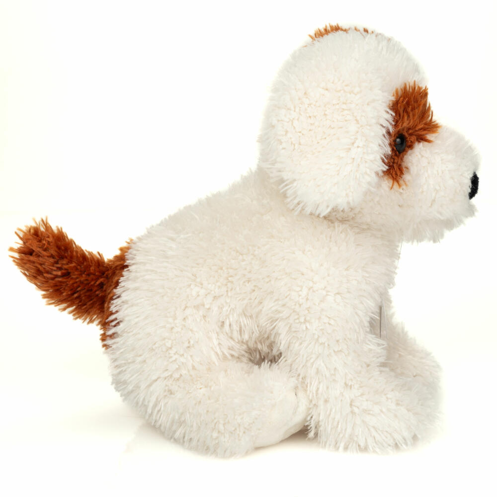 Teddy Hermann Hundewelpe Rollo, Kuscheltier, Stofftier, Plüschtier, Hund, Weiß Hellbraun, 20 cm, 919926