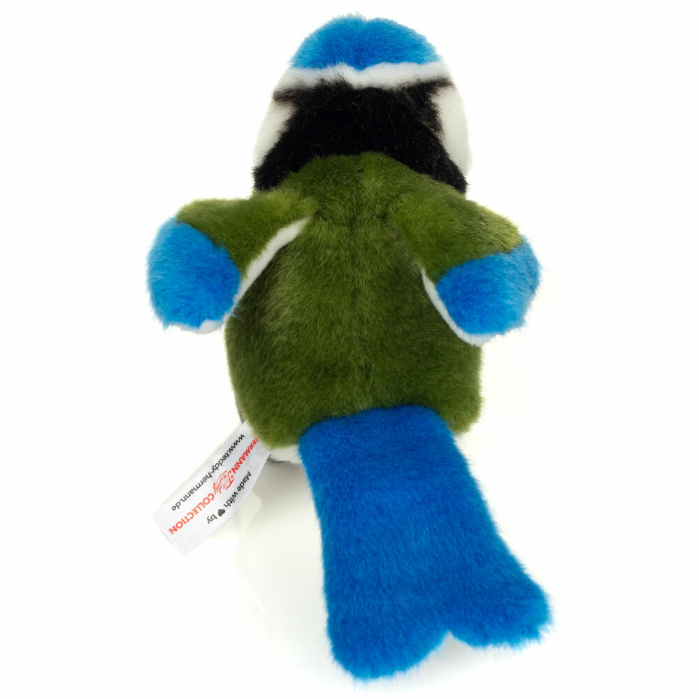 Teddy Hermann Blaumeise, Kuscheltier, Stofftier, Plüschtier, Waldtier, Blau Weiß Gelb, 12 cm, 941743