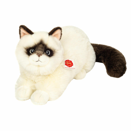 Teddy Hermann Katze Ragdoll, Kuscheltier, Stofftier, Plüschtier, Katzen, Creme Dunkelbraun, 36 cm, 918400