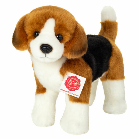 Teddy Hermann Beagle stehend, Kuscheltier, Stofftier, Plüschtier, Hund, Schwarz Braun Weiß, 23 cm, 919919