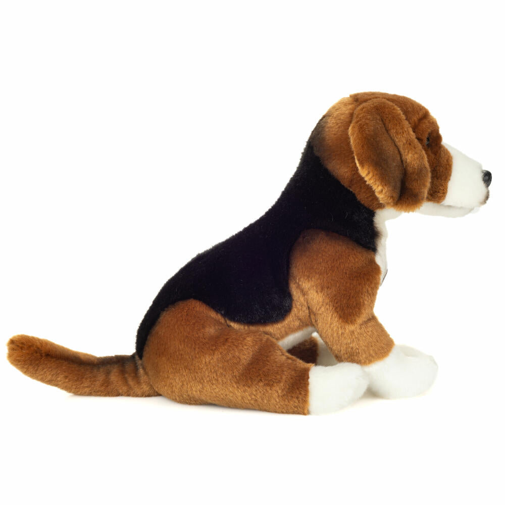 Teddy Hermann Jagdhund, Kuscheltier, Stofftier, Plüschtier, Hund, Dunkelbraun Weiß, 29 cm, 927891