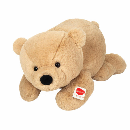 Teddy Hermann Bär Brownie liegend, Kuscheltier, Stofftier, Plüschtier, Herzekind, Hellbraun, 55 cm, 939689