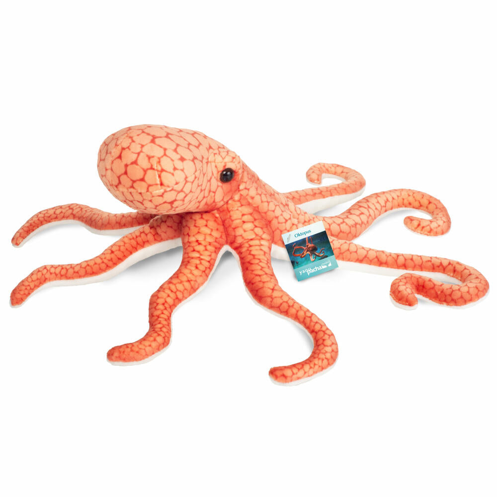 Teddy Hermann Oktopus, Kuscheltier, Stofftier, Plüschtier, Meerestier, Orange Rot, 36 cm, 901587