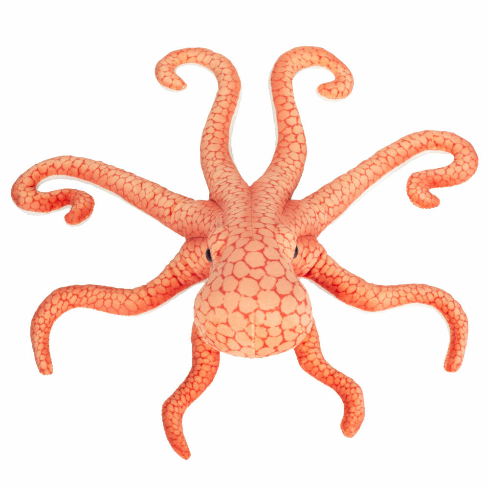 Teddy Hermann Oktopus, Kuscheltier, Stofftier, Plüschtier, Meerestier, Orange Rot, 36 cm, 901587