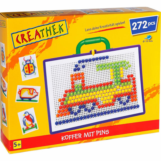 Creathek Koffer, mit 272 Pins, Steckspiele, Mosaik Steckspiel, Spielzeug, Kinder, ab 3 Jahre, 63006378
