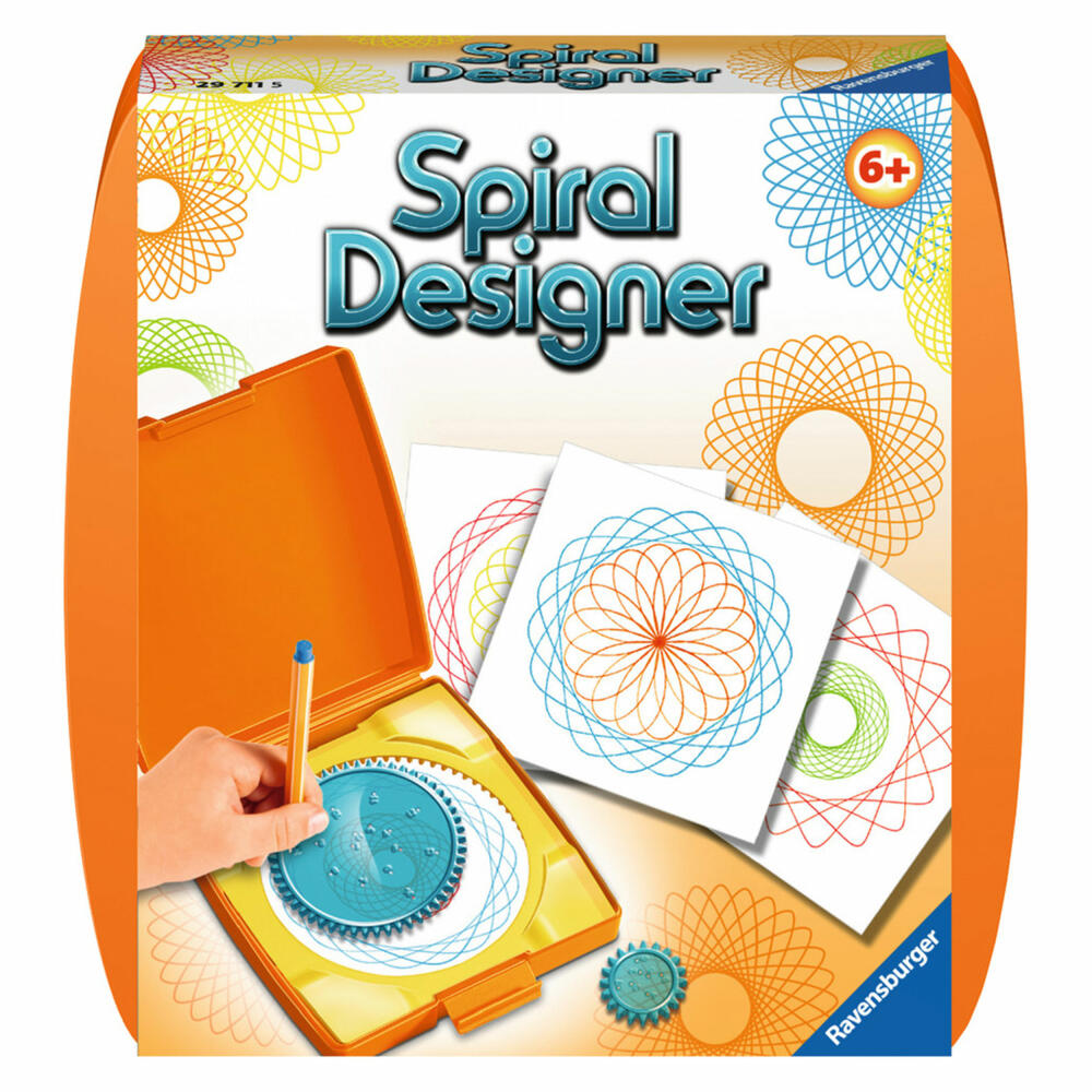 Ravensburger Spiral-Designer Mini Orange, Malset, Mal Set, Kreativset, Spiralbilder Zeichnen, Orange, Ab 6 Jahren, 29711 5