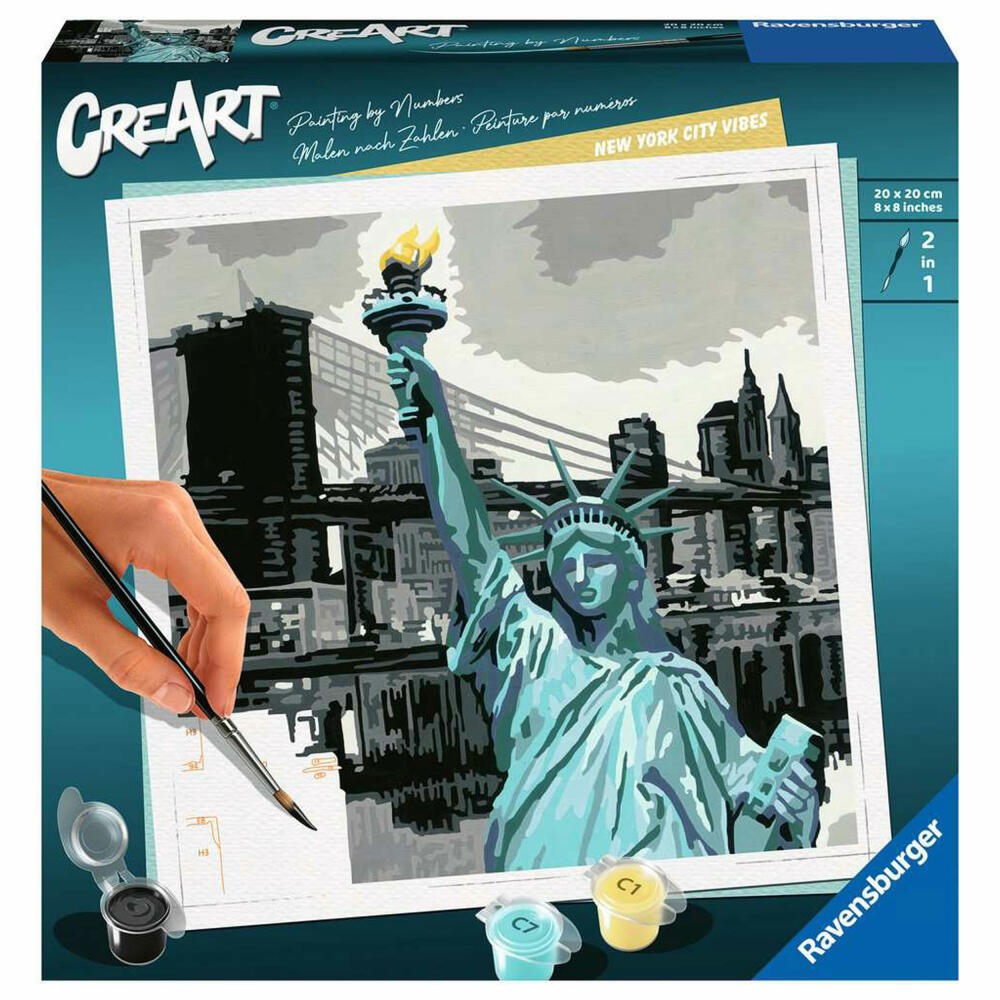 Ravensburger CreArt New York City Vibes, Malen nach Zahlen, Malset, Malvorlage, 28998