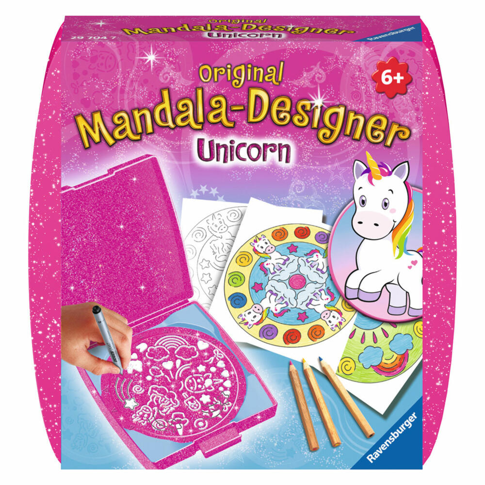 Ravensburger Mandala-Designer Mini Unicorn, Malset, Mal Set, Mandalabox, Mandala, Zeichnen, Einhorn, Ab 6 Jahren, 29704 7