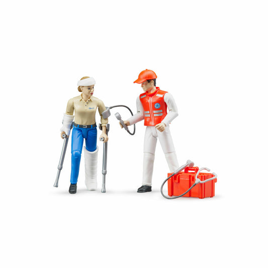 Bruder bworld Figurenset Rettungsdienst, 11-tlg., Sanitäter, Spielfigur, Modell, Spielzeug, 62710